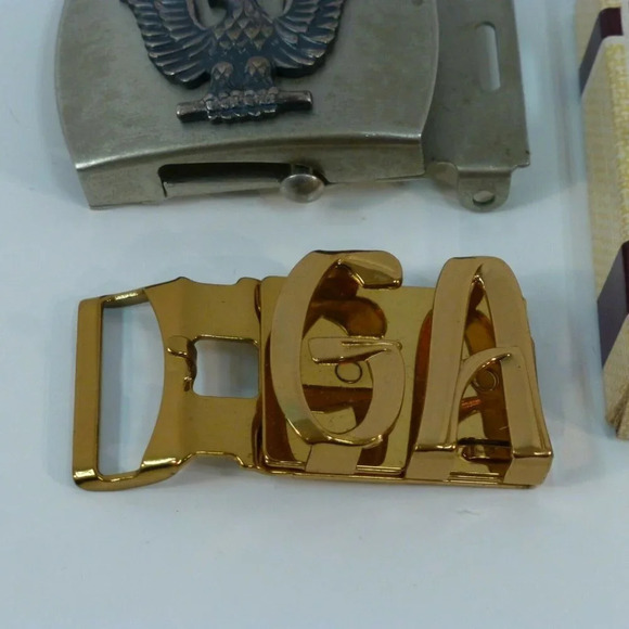 Hickok  Belt Buckle w/ Box Brass GA + US Navy Silvertone Buckle - Picture 11 of 11